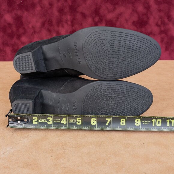 Arche Paris Women Black Garnet Nubuck Zip Heel Fashion Ankle Boots 9-9.5US EUR40 - Picture 5 of 8